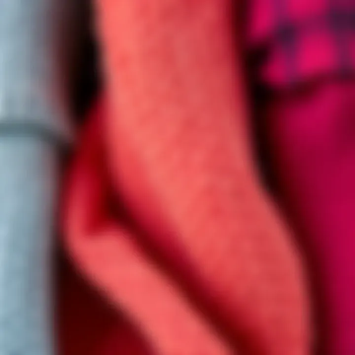 Close-up of warm fabric textures suitable for winter